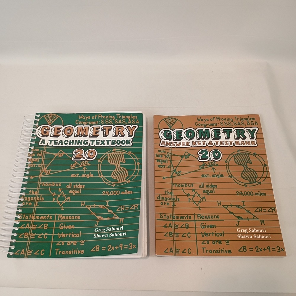 Geometry: A Teaching Textbook 2.0 + Answer Key and Test Bank 2.0, Paperback - VG